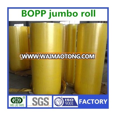 yellowish crystal clear opp packing tape/BOPP adhesive tape jumbo roll